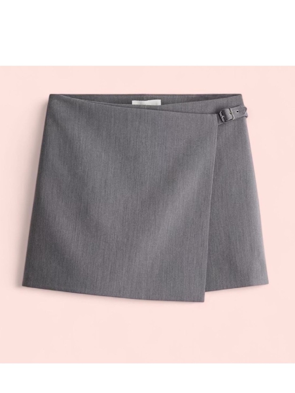 H&M Gray Wrap Mini Skirt with Buckle